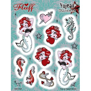 Stickers fluff molly mermaid multi pack sirene pinup combo KC145