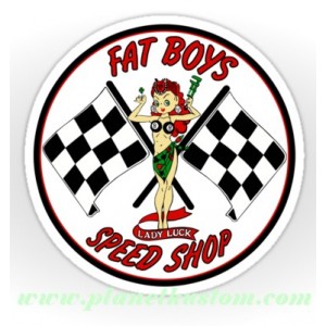 Sticker fat boys speed shop Pin Up oldschool lady luck 1