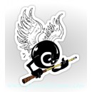 Sticker kustom eight ball von dutch tribute wings 8 ball 3