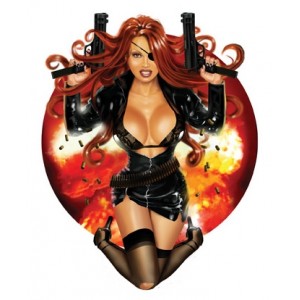 Sticker pinup sexy medusa rare guns bad girl JA113