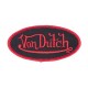 Patch ecusson von Dutch signature ovale rouge fond noir