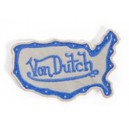 Patch ecusson von Dutch signature forme californie bleu fond gris