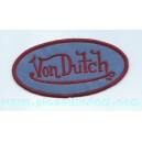 Patch ecusson von Dutch signature ovale rouge sang fond bleu