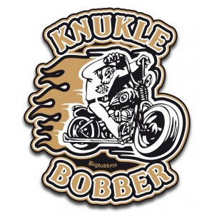 Sticker Bigdaddyjo knukle bobber skull biker BIG46