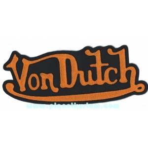 Patch ecusson von Dutch signature orange fond noir dos large