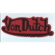 Patch ecusson von Dutch signature noir fond rouge dos large