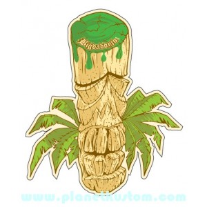 Sticker Bigdaddyjo tribute to manatii scult tiki palm moyen modele BIG49