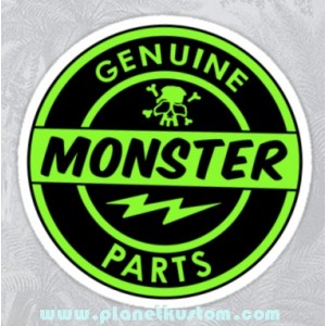 Sticker genuine monster parts vert clair skull 21