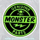 Sticker genuine monster parts vert clair skull 21