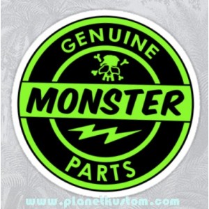 Sticker genuine monster parts vert foncé skull 22
