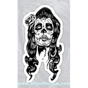 Sticker mama of dead lady sugar skull dia de los muertos 23