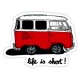sticker vw life is short splity samba bus van kombi split mini van vw 22