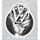 sticker vw hand sigle volkswagen logo main noir et blanc vw 24