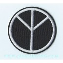 Patch ecusson logo peace and love hippy amour et paix