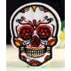 Patch ecusson skull dia de la muerte blanche day of dead sugar skull