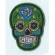 Patch ecusson skull dia de la muerte vert day of dead sugar skull