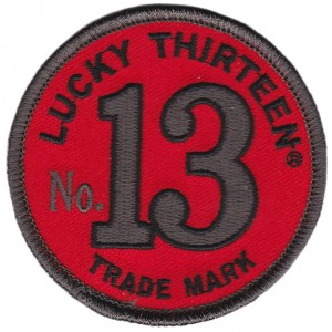 Patch Lucky 13 thirteen trade mark numéro 13 red rouge