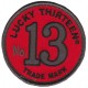 Patch Lucky 13 thirteen trade mark numéro 13 red rouge