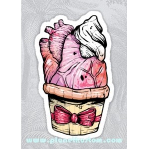 Sticker heart cupckake zombie foodd coeur gateau cup cake 5