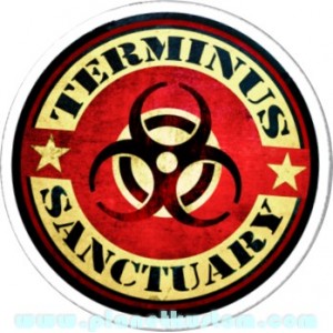 Sticker terminus sanctuary zone quarantaine danger produits chimiques zombie 13