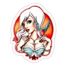 sticker pinup magenta sky swallow girl white hair pin up cartoon 9