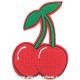 Patch ecusson thermocolant cerises rouge red cherry paire