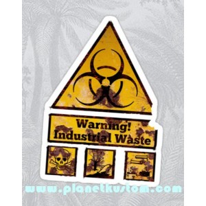 Sticker warning industrial wast biohazard zone danger zombie 17