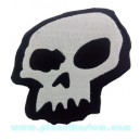 Patch ecusson skull silver on blanck