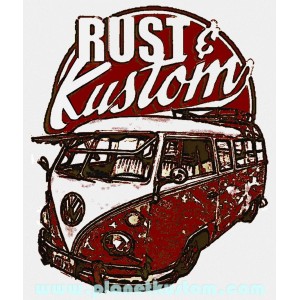 Sticker planet kustom rust & kustom used vw split rats 16