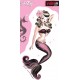 Stickers Pinup cartoon oldschool sailor mermaid sirene black & pink JA636