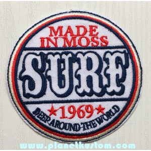 Patch ecusson thermocollant mad in moss surf 1969 surfeur