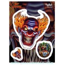 Sticker lot de 3 evil clowns méchants démon JA356