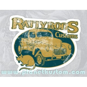 Sticker ratty rods custom rat used patina hoodride rats 22