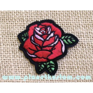 Patch ecusson thermocolant rose rouge red roses petite