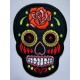 Patch ecusson skull dia de la muerte black day of dead sugar skull