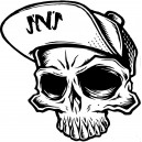 Sticker Strip'n'Shop hat casquette tete de mort crane sns skull
