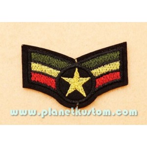 Patch ecusson thermocollant army sergent chef rasta roots