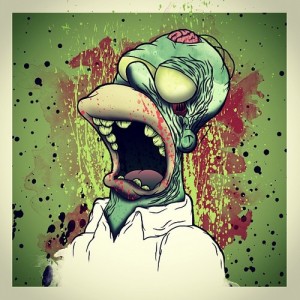 Sticker homer simpsons dead petit zombie 23