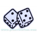 Patch écusson white dice dés blanc seven sept chance luck