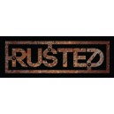 Sticker rusted steampunk méca used rust on black rusted petit