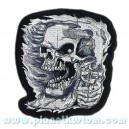 Patch ecusson skull gun flame biker tete de mort