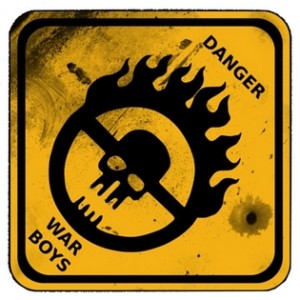 Sticker war boys danger road sign mad max skull moyen war boys 2