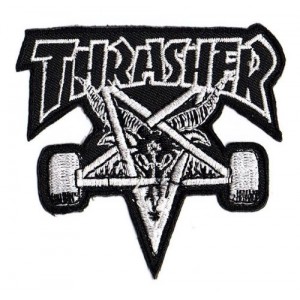 Patch ecusson thermocollant thrasher skate pentacle diable