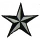 Patch ecusson étoile nautique blanc et noire oldschool kustom moyenne