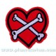 Patch ecusson thermocollant bones cross on heart coeur os croisé