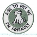 Patch ecusson thermocollant ask to pet i am friendly petit chien 