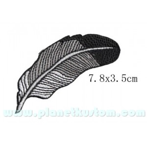 Patch ecusson thermocollant petite plume noir