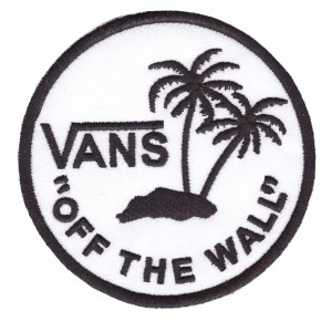 Patch ecusson vans themocollant off the wall surf palmiers blanc