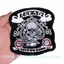 Patch ecusson skull lucky 7 bikes biker usa live to ride taille moyenne