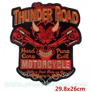 patch ecusson grande taille skull demon pure evil genuine thunder road motorcycle hard core